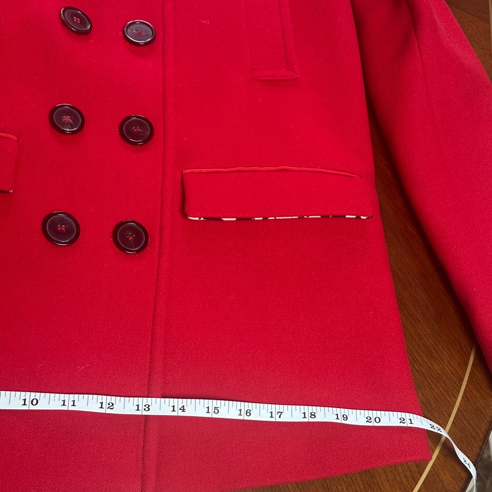 Piazza Sempione Red Wool Double-Breasted Coat – Made in Italy Size 40 - Picture 14 of 16